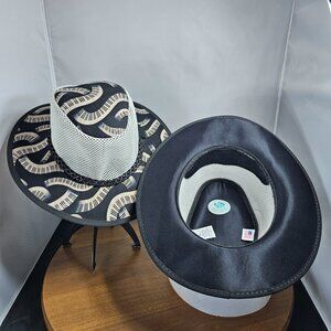 Cabana Breathable Wide Brim Sun Hat | American Hat Makers | B&W NWT | ML - L